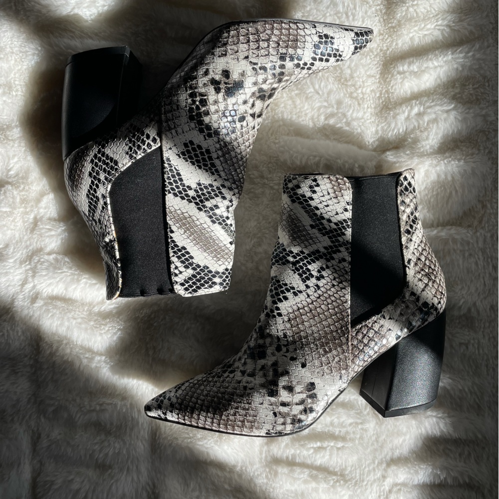 MissLola snake print short cowboy boots